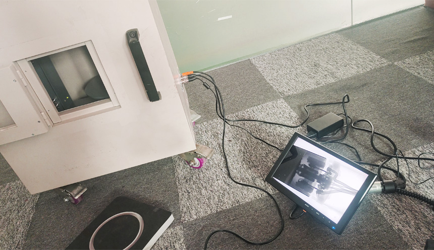 汽车配件X光透视检测机之汽车后备箱液压撑杆焊接件是否完好