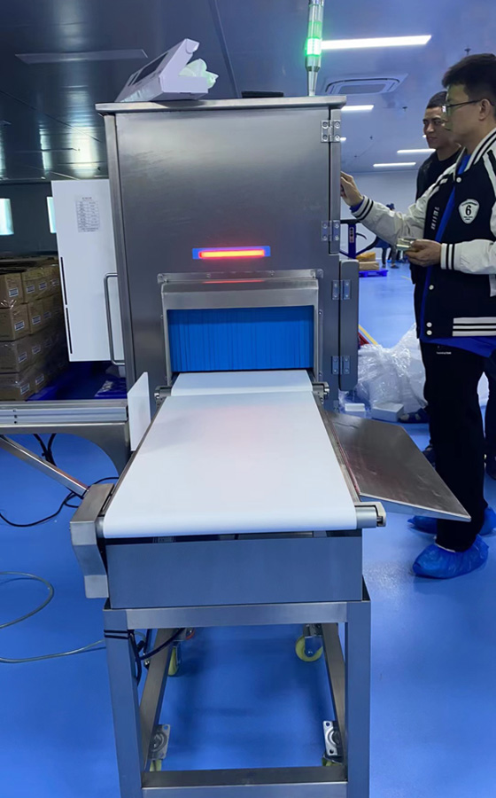 化妆品X异物金属检测机安装调试现场