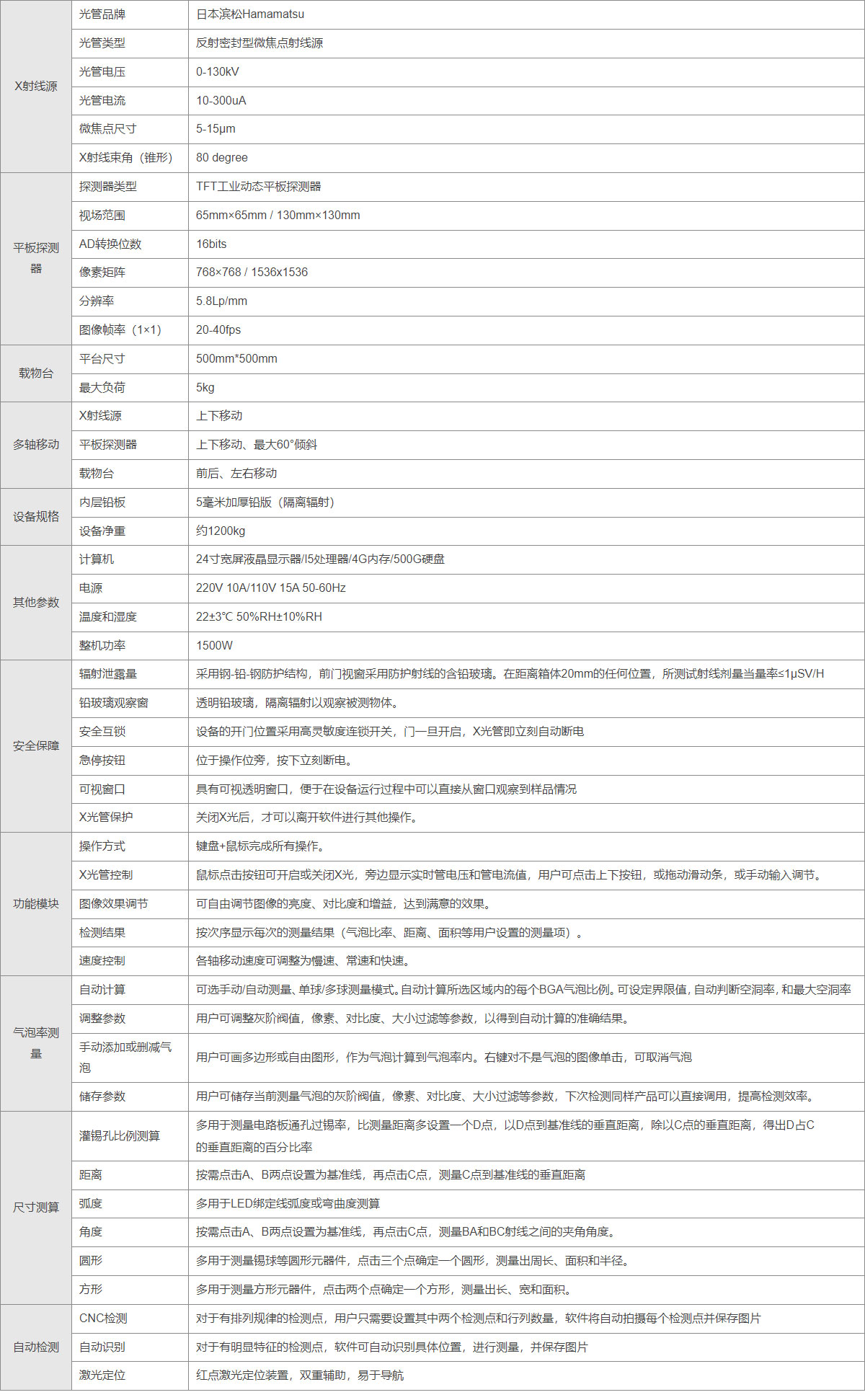 工业级X光机ASG710产品参数